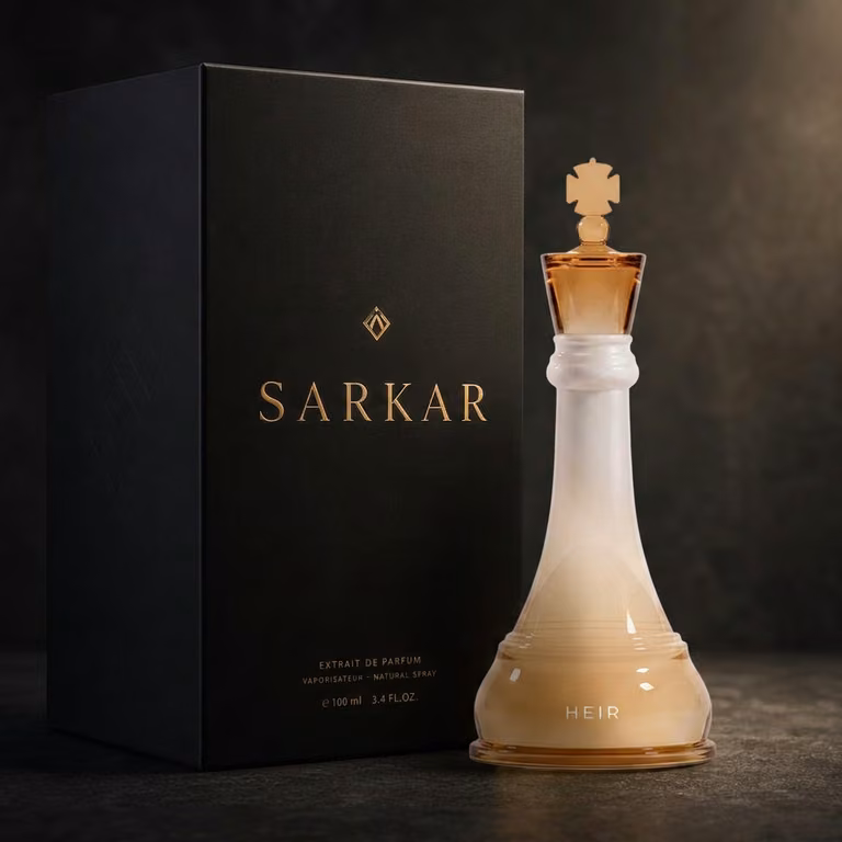 SARKAR HEIR in the signature Sarkar matte black packaging